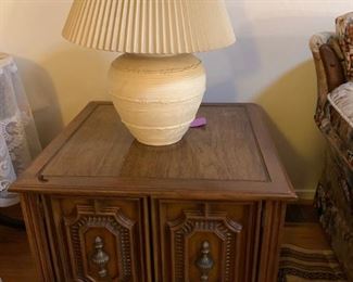 Vintage End Table and Lamp