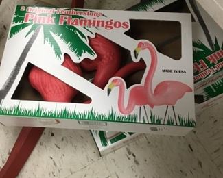 Pink flamingos - new in box - 4 boxes