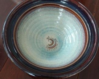 Inside view of handcrafted ceramic bowl
