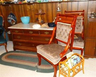 Victorian Chairs and Low Chest
