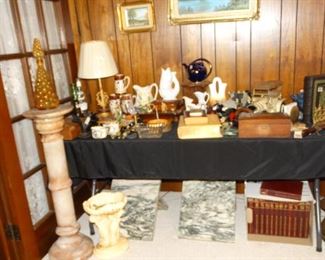 Alabaster Stand, Deco Bookends, Collectibles