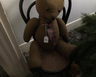 Teddy bear, child's chair