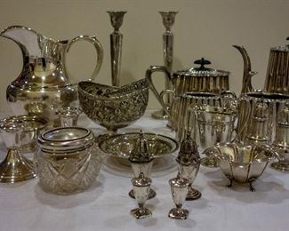 Variety of beautiful silver pieces, plus some not shown here. Silent Auction.