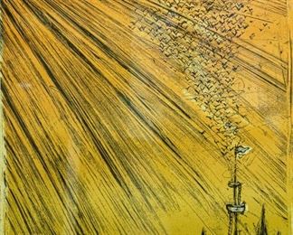 Chicago printmaker Dan Grzeca concert poster. Silent Auction.