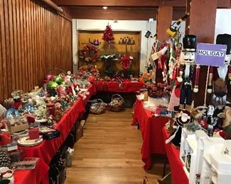 Holiday corner, full of wonderful finds for Christmas, Easter, Halloween, and other holidays. White Elephant Department.