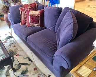Bauhaus Plum 2-Cushion Sofa w/loose Pillow Back - $150  (85W  37D  31H at back)
