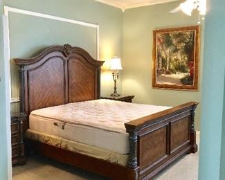 Ornate Empire-Style King Head & Foot Board w/Rails - $450 (83W  91L)