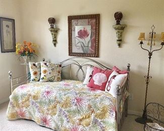 Pewter-Finish Daybed w/Trundle - $180
(Includes 2 Twin Englander Dreamer Mattresses) 
(78W  39D  44H at back)
