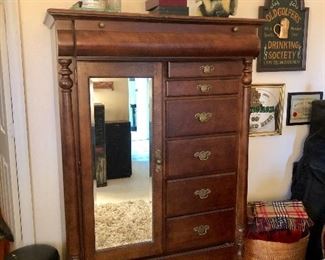 Classic Federal-style 8-Drawer Mirrored Armoire/Chifforobe - $525
(44W  18D  66H)

