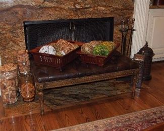 Gorgeous Leather Tufted Bench