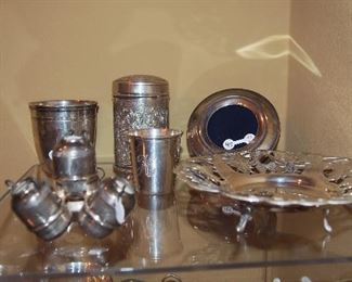 Sterling Cups, Vases, Frames, Shot Glasses