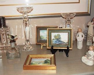 Gorgeous Miniature Oil Paintings, Crystal Candlesticks, and more