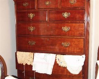 Fabulous Henrendon Highboy--note the vintage footrest and luggage on top