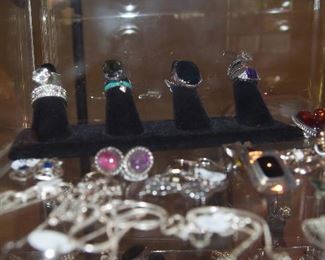 Sterling Rings, Earrings and Necklaces