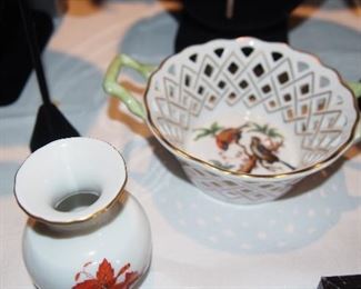 Herend Vase and Basket