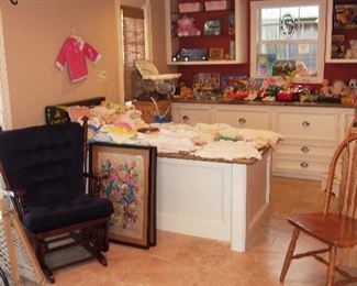 ENTIRE ROOM OF Crafting and high end baby items and toys