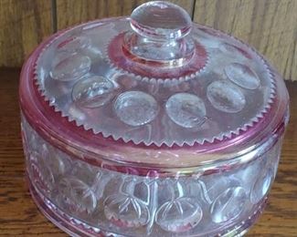 Cranberry Flashed Candy Dish