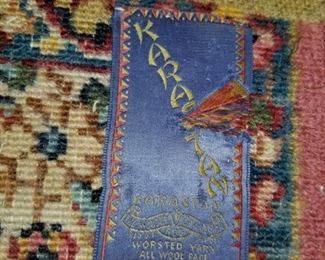 label for the Kirman rug