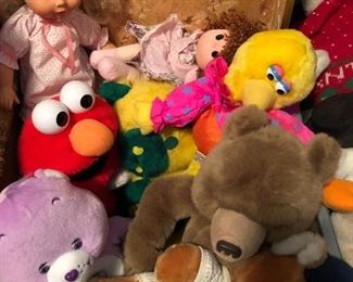 Care Bear (vintage and new), Hot Looks doll, Sesame Street, Elmo, Big Bird, Vintage plush 