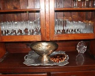 1800s stepback cupboard w/ crystal
