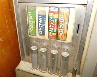 vintage life saver candy coin op machine