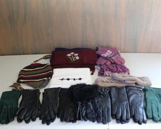 Knit Scarfs, Mittens, Leather Gloves
