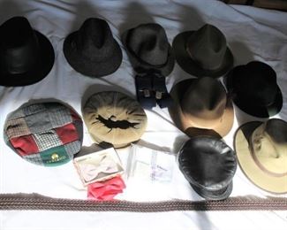 Variety of Men's Dress Hats & New Black Safari Hat
