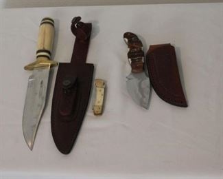Timber Rattler Knives w/Leather Sheaths
