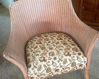 Vintage wicker chair with cushion
