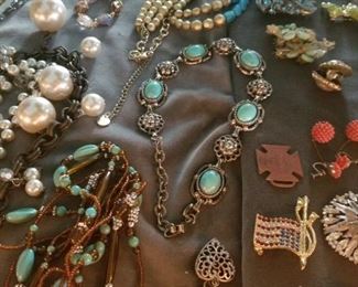 Vintage and new costume jewelry