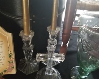 Glass candlesticks