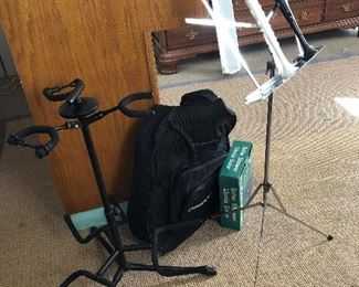 sheet music stand and instrument