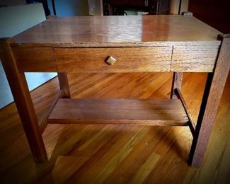 vintage Mission oak library table