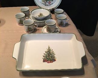 Holiday Stoneware - $40.00
12 Dinner Plates
7 Salad Plates
11 Cereal Bowls
12 Saucers
7 Cups
Additional Serving Pieces
