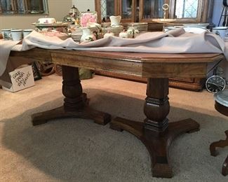 Dining table w/6 chairs 70"L x 44"W with 2 18" leaves -  $225, matching buffet $175