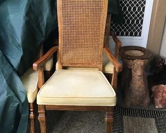 6 chairs belonging to dining set, 2 captains chairs