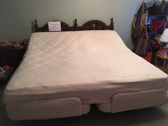 King adjustable bed with massage, 2 remotes and 3 very thick mattress covers - $1800