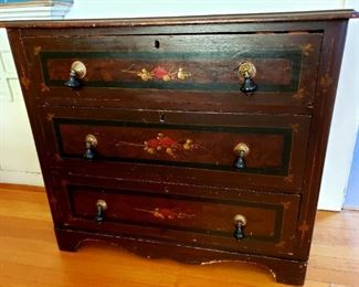 antique hand-painted chest