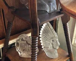 Viking art glass Native American and animal figurines