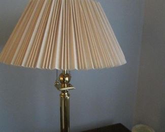 One of 2 brass lamps