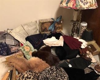 More hats, fur collars, purses and gloves.