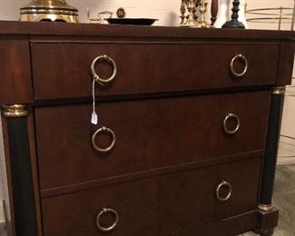 Lane chest with brass/black accents.