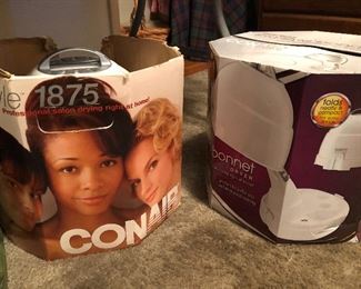Old and new! Tabletop hair dryers.