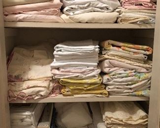 Lots of sheets and towels.