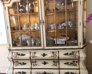 Large Italian Hand painted Bombe Breakfront