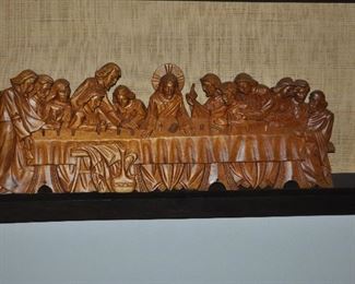 Carved last supper (wood?)