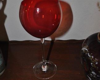 Set of 4 ruby glass wine
