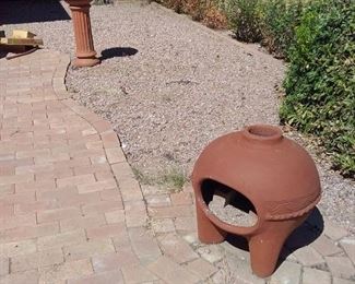 Small fireplace & bird bath