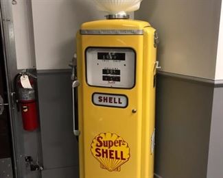 2 Pristine Vintage Gas Pumps - Shell