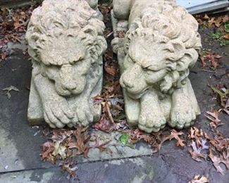Pair of Cement Lions